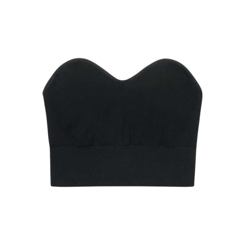 BRABAR Soft Strapless Bra Top Longline Strapless Bralette Black -